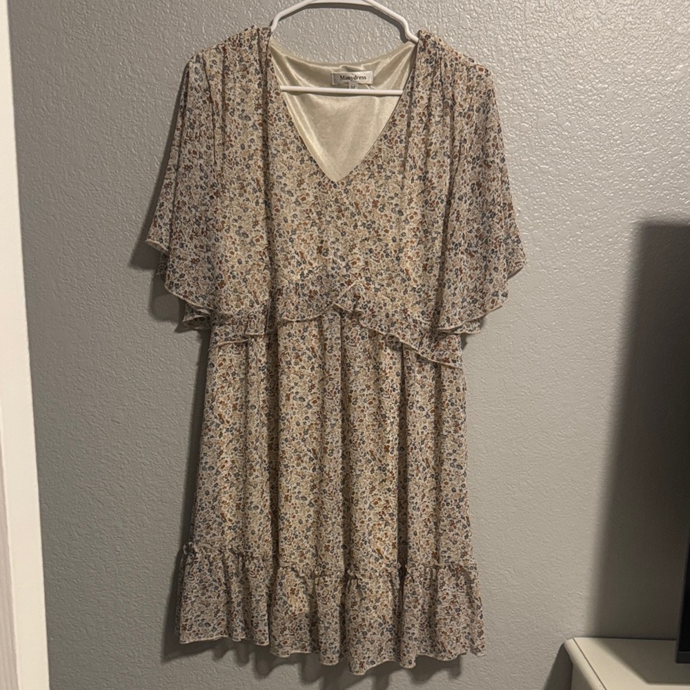Elegant Floral V-Neck Mini Dress